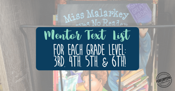 mentor text list for 3rd, 4th, 5th, 6th, informational text and literature!