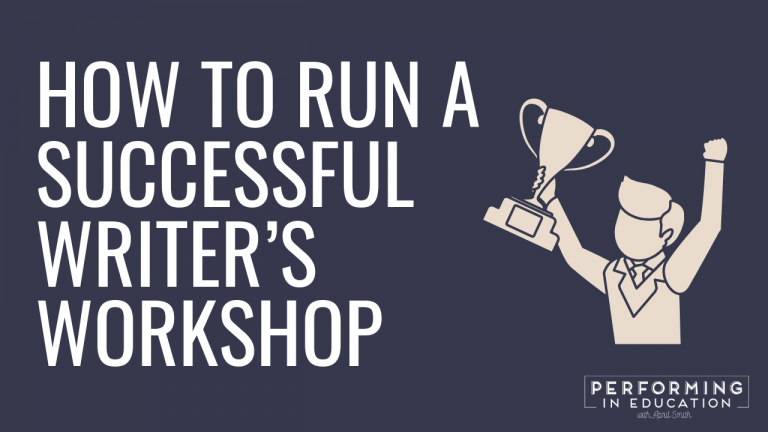 A horizontal graphic with a dark background and white text that says "How to Run a Successful Writer's Workshop"