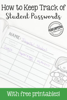 How to keep track of student passwords with free student password printables