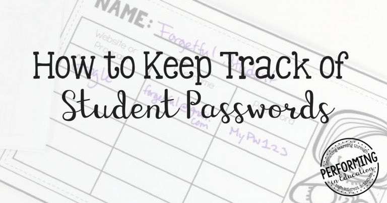 How to keep track of student passwords