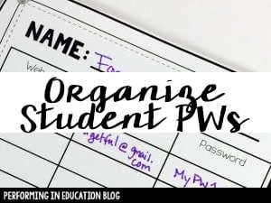 organize student passwords