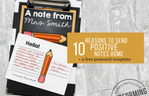 Positive classroom management: Send positive notes home with these postcards