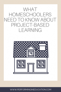 A vertical graphic with a tan and white background with text that says "What Homeschoolers Need to Know About Project-Based Learning" on it