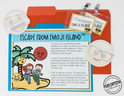 Escape from Emoji Island™ | Learn how to use escape rooms in your elementary classroom to review the standards for test prep time!