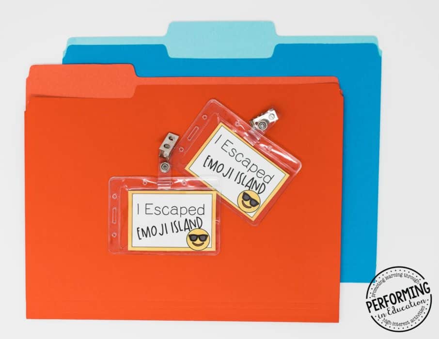Escape room brag badges Escape from Emoji Island™ | Learn how to use escape rooms in your elementary classroom to review the standards for test prep time!