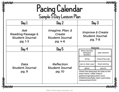 Snowflake Stem Pacing Calendar