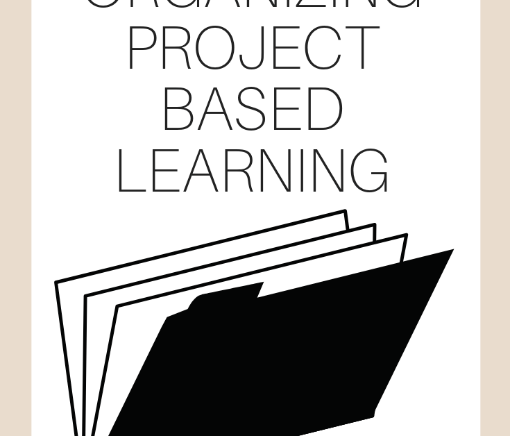 A vertical graphic with a tan and white background with text that says "4 Steps to Organizing Project Based Learning" on it
