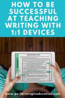 Teaching Writing with 1:1 devices is awesome! Learn how to make quality lessons for your students to give them on their devices.