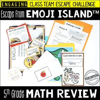 5th Grade Math Test Prep Game | Easy-Prep Escape Room | End of Year Review