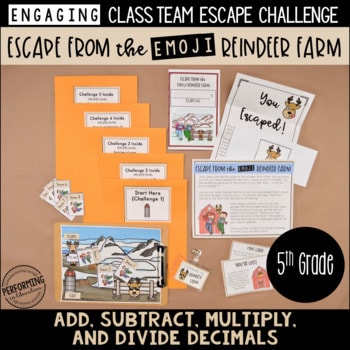 5th Grade Winter Escape Room | Christmas Math Review