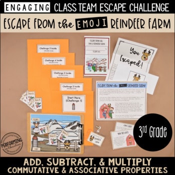 3rd Grade Winter Escape Room | Christmas Math Review