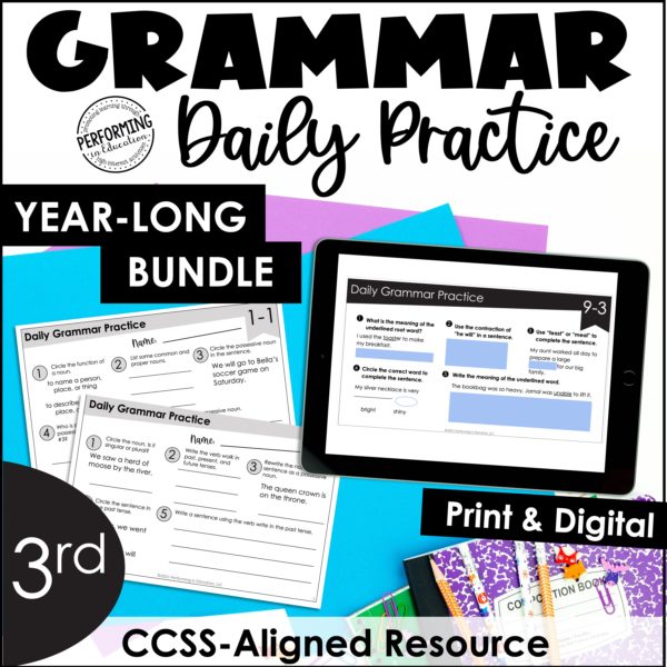 Daily Grammar Practice For 3rd Grade | Grammar Worksheets | Spiral Review