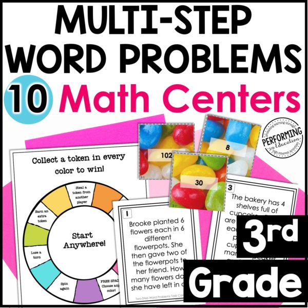 3rd Grade Math Centers | 10 Multi-Step Word Problems & Two Step Word Problems