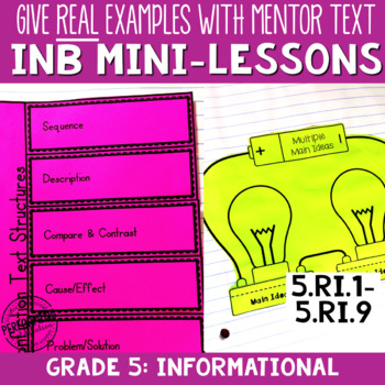 Reading Interactive Notebook with Mini Lessons – 5th Informational Standards
