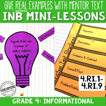 Interactive Notebook with Mini Lessons – 4th Informational Common Core Standards