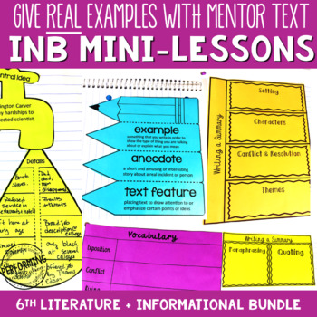 Reading Interactive Notebook with Mini Lessons – ENTIRE YEAR 6th Grade CCSS