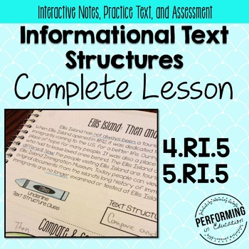 Informational Text Structures: Complete Lesson for Interactive Notebooks RI.5