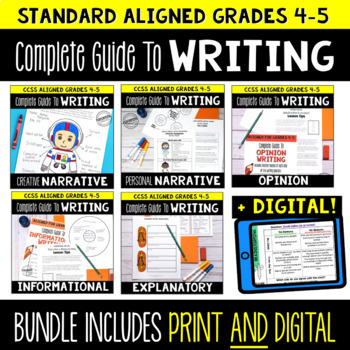 4th & 5th Grade Writing Units – Curriculum Bundle | Text-Based Writing & Prompts