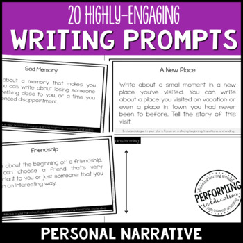 Writing Personal Narrative Writing Prompts for 3rd-5th