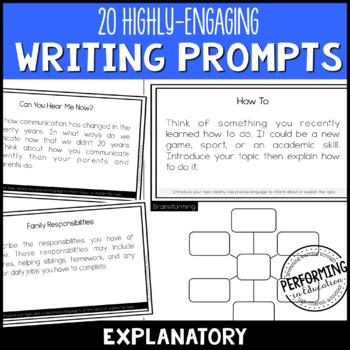 Explanatory Expository Writing Prompts for Grades 3, 4, 5 with Brainstorming