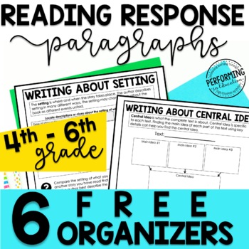 Reading Response Paragraphs | Free Written Response Graphic Organizers | 4th-6th