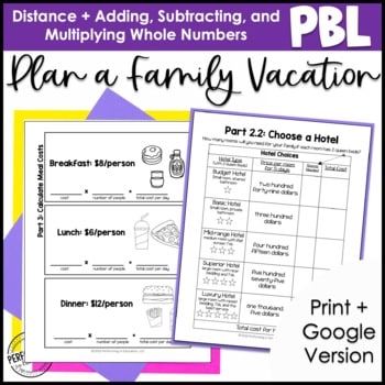 Math Project Based Learning for 4th Grade: Plan a Family Vacation | Enrichment