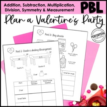 Valentine’s Day Math Project | Measurement, Multiplication, Division, Symmetry