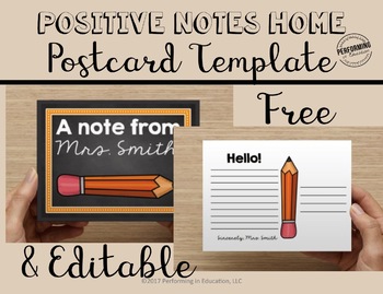 Free Positive Notes Home Classroom Management Printable Postcards