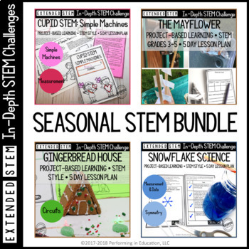 Extended Seasonal STEM Project-Based Learning Bundle for Grades 3, 4, and 5