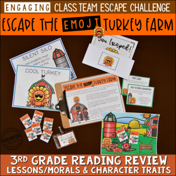 Thanksgiving Escape Room 3rd Grade | Thanksgiving Reading Comprehension