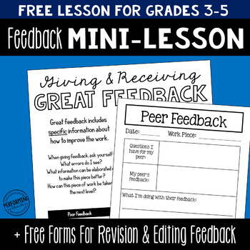 FREE Feedback Mini-Lesson + Forms for Authentic Revision