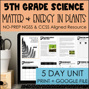 Matter and Energy Plants No Prep Science Packet | Print + Google | 5th