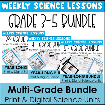 Multi-Grade Bundle of Science Units | Year-Long | With Reading Passages