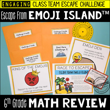 6th Grade Math Test Prep Escape Room Game | End of Year Review
