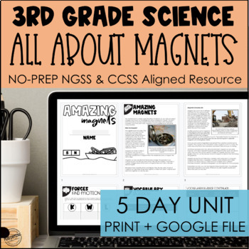 Magnets | Magnetism | Magnetic Force | Print + Google | 3rd Grade Science