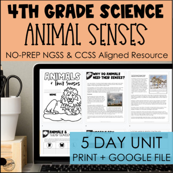 Animal Senses | Structure and Function | Print + Google | 4th Grade Science