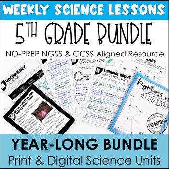 5th Grade Science Units | Year-Long Bundle | With Reading Passages