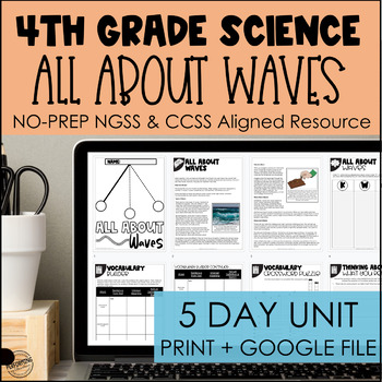 All About Waves NGSS 5-Day Unit for 4th Grade | Print + Google | 4-PS4-1,4