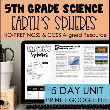 Earth’s Spheres NGSS 5-Day Unit for 5th Grade | Print + Google | 5-ESS2-1