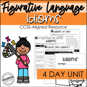 Figurative Language Idioms Unit | Printable Worksheets