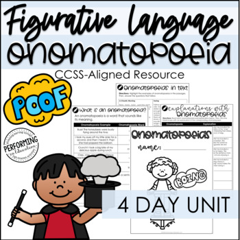 Figurative Language Onomatopoeia Unit | Printable Worksheets Activity