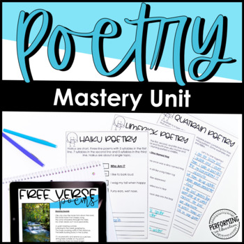Poetry Writing Unit | Elements of Poetry Mastery | 3rd-5th | Print & Digital