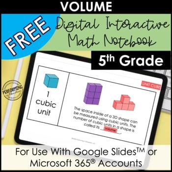 FREE Digital Interactive Math Notebook for Volume | Digital 5th Grade Math