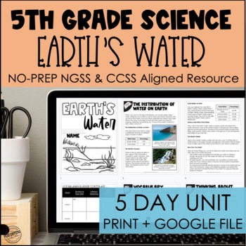 Earth’s Water | Graphing Distribution of Water | NGSS | Print + Google 5-ESS2-2