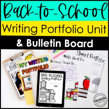 Back-to-School Writing Portfolio Unit & Bulletin Board 3rd-5th | Print & Digital