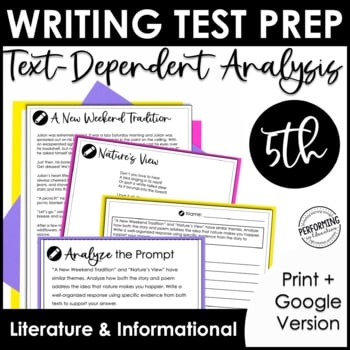Writing Test Prep | Text-Dependent Analysis | Text-Based Writing | 5th Grade