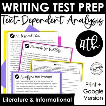 Writing Test Prep | Text-Dependent Analysis | Text-Based Writing | 4th Grade