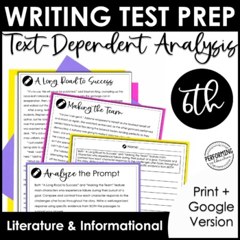Writing Test Prep | Text-Dependent Analysis | Text-Based Writing | 6th Grade