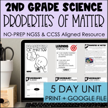 Physical Properties of Matter | 2nd Grade Science NGSS | Print + Google 2-PS1-1