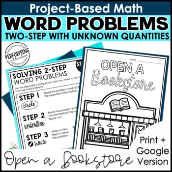 Math Project-Based Learning: Two-Step Word Problems, Unknown Quantities | 3rd